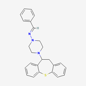 molecular formula C25H25N3S B12754137 4-(10,11-Dihydrodibenzo(b,f)thiepin-10-yl)-N-(phenylmethylene)-1-piperazinamine CAS No. 86758-88-5