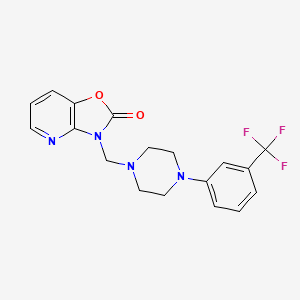 molecular formula C18H17F3N4O2 B12754155 Oxazolo(4,5-b)pyridin-2(3H)-one, 3-((4-(3-(trifluoromethyl)phenyl)-1-piperazinyl)methyl)- CAS No. 134337-26-1