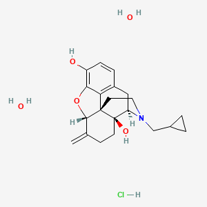 molecular formula C21H30ClNO5 B12754179 Nalmefene hydrochloride dihydrate CAS No. 1228646-70-5
