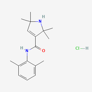 molecular formula C17H25ClN2O B12754201 1H-Pyrrole-3-carboxamide, 2,5-dihydro-N-(2,6-dimethylphenyl)-2,2,5,5-tetramethyl-, monohydrochloride CAS No. 93969-11-0