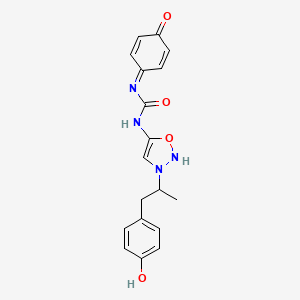 molecular formula C18H18N4O4 B12754222 P,p'-dihydroxymesocarb CAS No. 661466-22-4