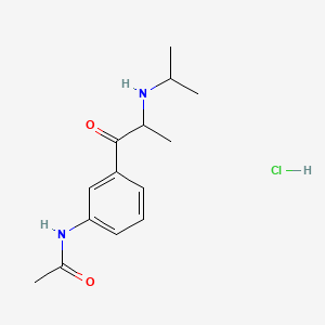 molecular formula C14H21ClN2O2 B12754235 N-(3-(2-((1-Methylethyl)amino)-1-oxopropyl)phenyl)acetamide monohydrochloride CAS No. 97111-14-3
