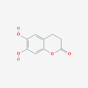 molecular formula C9H8O4 B12754256 6,7-Dihydroxy-3,4-dihydro-2H-1-benzopyran-2-one CAS No. 15017-41-1