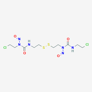 molecular formula C10H18Cl2N6O4S2 B12754263 Urea, 3-(2-chloroethyl)-1-(2-((2-(3-(2-chloroethyl)-3-nitrosoureido)ethyl)dithio)ethyl)-1-nitroso- CAS No. 90213-04-0