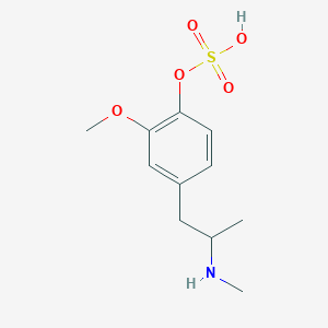 molecular formula C11H17NO5S B12754284 4-Hydroxy-3-methoxymethamphetamine-4-O-sulfate CAS No. 146367-88-6