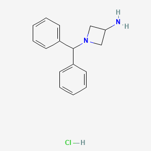 molecular formula C16H19ClN2 B1275429 1-Benzhydrylazetidin-3-amine hydrochloride CAS No. 1189735-08-7