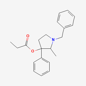 molecular formula C21H25NO2 B12754354 1-Benzyl-2-methyl-3-phenyl-3-pyrrolidinol propionate CAS No. 102280-73-9