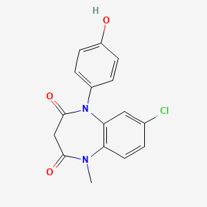 molecular formula C16H13ClN2O3 B12754370 4'-Hydroxyclobazam CAS No. 70643-28-6