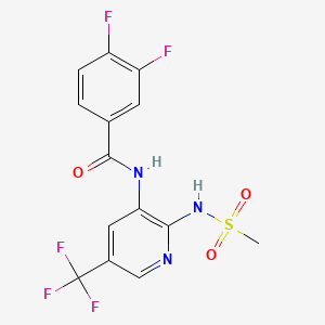 molecular formula C14H10F5N3O3S B12754387 Benzamide, 3,4-difluoro-N-(2-((methylsulfonyl)amino)-5-(trifluoromethyl)-3-pyridinyl)- CAS No. 141284-17-5
