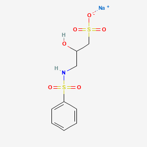 molecular formula C9H12NNaO6S2 B12754440 N-(2-Hydroxy-3-sulfopropyl)benzenesulfonamide, sodium salt CAS No. 70788-51-1