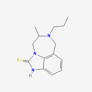 molecular formula C14H19N3S B12754444 Imidazo(4,5,1-jk)(1,4)benzodiazepine-2(1H)-thione, 4,5,6,7-tetrahydro-5-methyl-6-propyl- CAS No. 136779-94-7