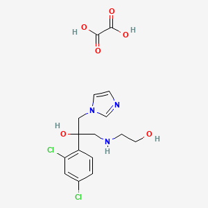 molecular formula C16H19Cl2N3O6 B12754447 2-(2,4-Dichlorophenyl)-3-(2-hydroxyethylamino)-1-(imidazol-1-yl)-2-propanol oxalate CAS No. 83338-42-5