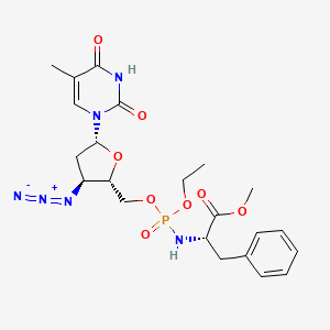 molecular formula C22H29N6O8P B12754461 5'MeOPhePO3(Et)AZT CAS No. 133201-18-0