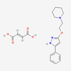 molecular formula C20H25N3O5 B12754486 3-Phenyl-5-piperidinoethoxy-pyrazole maleate CAS No. 86871-59-2