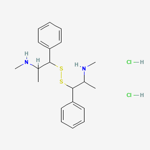 molecular formula C20H30Cl2N2S2 B12754499 beta,beta'-Dithiobis(N,alpha-dimethylphenethylamine) dihydrochloride CAS No. 95697-03-3