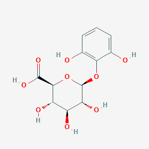 molecular formula C12H14O9 B12754544 Pyrogallol-2-O-glucuronide CAS No. 1391848-79-5