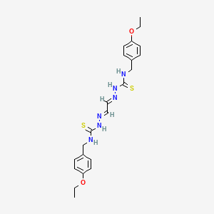 molecular formula C22H28N6O2S2 B12754571 2,2'-(1,2-Ethanediylidene)bis(N-((4-ethoxyphenyl)methyl)hydrazinecarbothioamide) CAS No. 124041-19-6