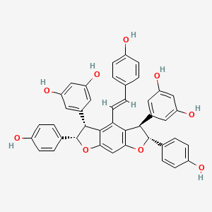 molecular formula C42H32O9 B12754575 trans-Suffruticosol D CAS No. 1261292-11-8