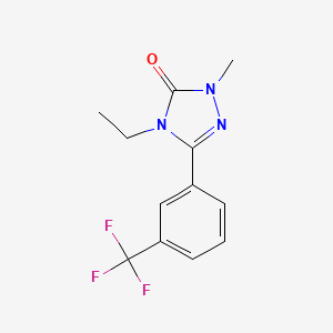 molecular formula C12H12F3N3O B12754605 3H-1,2,4-Triazol-3-one, 2,4-dihydro-4-ethyl-2-methyl-5-(3-(trifluoromethyl)phenyl)- CAS No. 129521-50-2