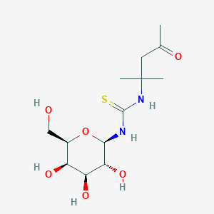 molecular formula C13H24N2O6S B12754642 N-(1,1-Dimethyl-3-oxobutyl)-N'-beta-D-galactopyranosylthiourea CAS No. 81827-18-1