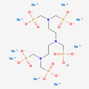 molecular formula C9H19N3Na9O15P5 B12754655 Nonasodium hydrogen (((phosphonatomethyl)imino)bis(ethane-2,1-diylnitrilobis(methylene)))tetrakisphosphonate CAS No. 93841-75-9