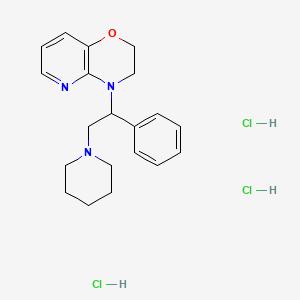 molecular formula C20H28Cl3N3O B12754668 4-(1-Phenyl-2-(1-piperidinyl)ethyl)-3,4-dihydro-2H-pyrido(3,2-b)-1,4-oxazine 3HCl CAS No. 88810-09-7