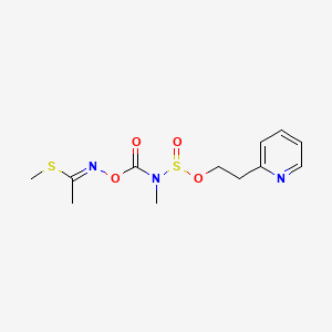 molecular formula C12H17N3O4S2 B12754689 Methyl N-(((methyl((2-(2-pyridinyl)ethoxy)sulfinyl)amino)carbonyl)oxy)ethanimidothioate CAS No. 84384-89-4