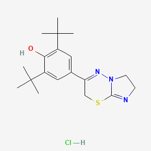 molecular formula C19H28ClN3OS B12754692 3-(3,5-Di-tert-butyl-4-hydroxyphenyl)-6,7-dihydro-2H-imidazo(2,1-b)(1,3,4)thiadiazine HCl CAS No. 117829-28-4