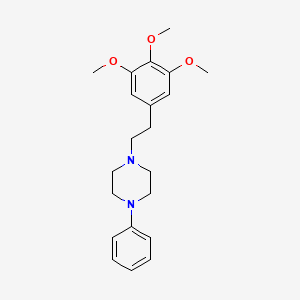 molecular formula C21H28N2O3 B12754712 Piperazine, 1-phenyl-4-(2-(3,4,5-trimethoxyphenyl)ethyl)- CAS No. 82205-90-1