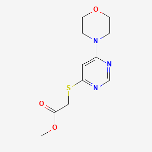 molecular formula C11H15N3O3S B12754715 Acetic acid, ((6-(4-morpholinyl)-4-pyrimidinyl)thio)-, methyl ester CAS No. 95546-87-5