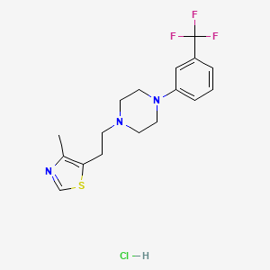 molecular formula C17H21ClF3N3S B12754718 Piperazine, 1-(2-(4-methyl-5-thiazolyl)ethyl)-4-(3-(trifluoromethyl)phenyl)-, monohydrochloride CAS No. 89663-29-6