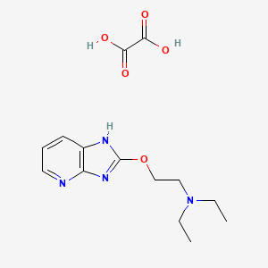 molecular formula C14H20N4O5 B12754755 N,N-diethyl-2-(1H-imidazo[4,5-b]pyridin-2-yloxy)ethanamine;oxalic acid CAS No. 85930-08-1