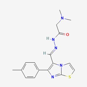 molecular formula C17H19N5OS B12754760 N,N-Dimethylglycine ((6-(4-methylphenyl)imidazo(2,1-b)thiazol-5-yl)methylene)hydrazide CAS No. 102410-34-4
