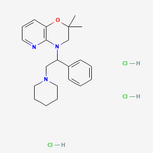 molecular formula C22H32Cl3N3O B12754789 2,2-Dimethyl-4-(1-phenyl-2-(1-piperidinyl)ethyl)-3,4-dihydro-2H-pyrido(3,2-b)-1,4-oxazine 3HCl CAS No. 88810-16-6
