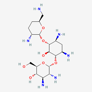 molecular formula C18H38N6O7 B12754793 2''-Amino-2''-deoxydibekacin CAS No. 147920-24-9