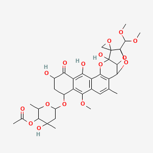 molecular formula C34H40O16 B12754795 Trioxacarcin A(sub 1) CAS No. 85797-12-2