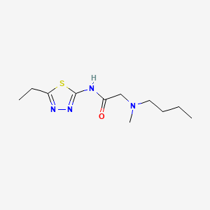 molecular formula C11H20N4OS B12754848 Acetamide, 2-(butylmethylamino)-N-(5-ethyl-1,3,4-thiadiazol-2-yl)- CAS No. 141400-64-8