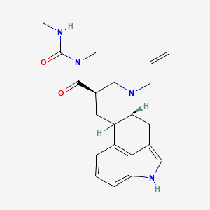 molecular formula C21H26N4O2 B12754884 N-Methyl-N-((methylamino)carbonyl)-6-(2-propenyl)ergoline-8-beta-carboxamide CAS No. 85329-88-0