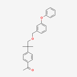 molecular formula C25H26O3 B12754923 Ethanone, 1-(4-(1,1-dimethyl-2-((3-phenoxyphenyl)methoxy)ethyl)phenyl)- CAS No. 80844-12-8