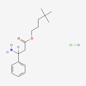 molecular formula C16H26ClNO2 B12754932 beta-Alanine, 3-phenyl-, 4,4-dimethylpentyl ester, hydrochloride, DL- CAS No. 87252-99-1