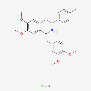 molecular formula C27H32ClNO4 B12755002 6,7-Dimethoxy-1-(3,4-dimethoxybenzyl)-3-(4-tolyl)-1,2,3,4-tetrahydroisoquinoline hydrochloride CAS No. 87203-95-0