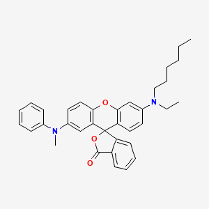 molecular formula C35H36N2O3 B12755136 Spiro(isobenzofuran-1(3H),9'-(9H)xanthen)-3-one, 6'-(ethylhexylamino)-2'-(methylphenylamino)- CAS No. 70516-54-0