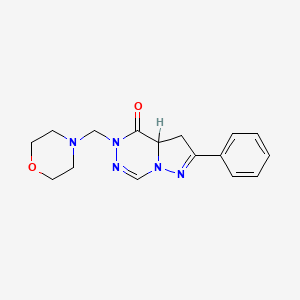 molecular formula C16H19N5O2 B12755154 3,3a-Dihydro-5-(4-morpholinylmethyl)-2-phenylpyrazolo(1,5-d)(1,2,4)triazin-4(5H)-one CAS No. 148680-58-4