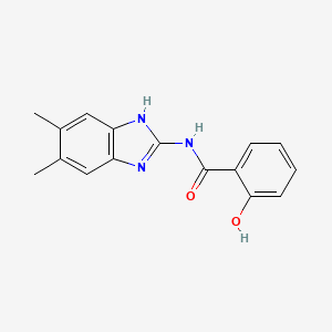 molecular formula C16H15N3O2 B12755180 Benzamide, N-(5,6-dimethyl-1H-benzimidazol-2-yl)-2-hydroxy- CAS No. 123199-80-4