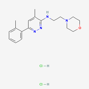molecular formula C18H26Cl2N4O B12755232 4-Morpholineethanamine, N-(4-methyl-6-(2-methylphenyl)-3-pyridazinyl)-, dihydrochloride CAS No. 118269-92-4
