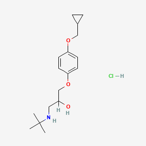 molecular formula C17H28ClNO3 B12755254 1-(4-(Cyclopropylmethoxy)phenoxy)-3-tert-butylaminopropan-2-ol hydrochloride CAS No. 63659-29-0