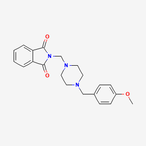 molecular formula C21H23N3O3 B12755270 Phthalimide, N-((4-(p-methoxybenzyl)-1-piperazinyl)methyl)- CAS No. 95939-89-2