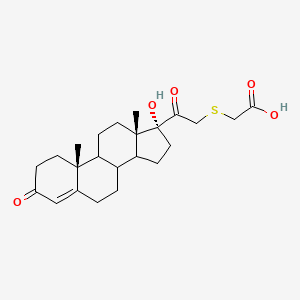 molecular formula C23H32O5S B12755300 ((3,20-Dioxo-17-hydroxypregn-4-en-21-yl)thio)acetic acid CAS No. 114967-85-0