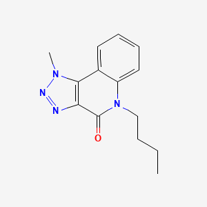 molecular formula C14H16N4O B12755335 5-Butyl-1-methyl-1H-triazolo(4,5-c)quinolin-4(5H)-one CAS No. 133306-23-7