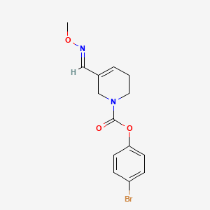 molecular formula C14H15BrN2O3 B12755347 4-Bromophenyl (E)-3,6-dihydro-5-((methoxyimino)methyl)-1(2H)-pyridinecarboxylate CAS No. 145071-46-1